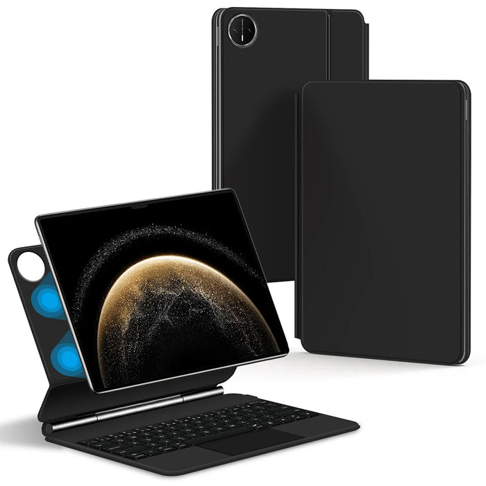 For Huawei MatePad Pro 13.2 (2025) Magnetic Floating Bluetooth-compatible Keyboard + Leather Tablet Case - 1