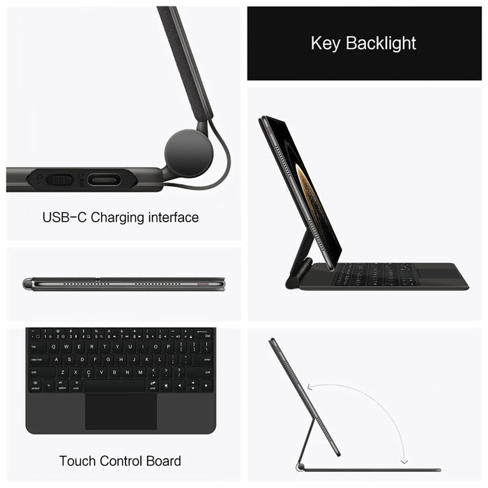 For Huawei MatePad Pro 13.2 (2025) Magnetic Floating Bluetooth-compatible Keyboard + Leather Tablet Case - 2