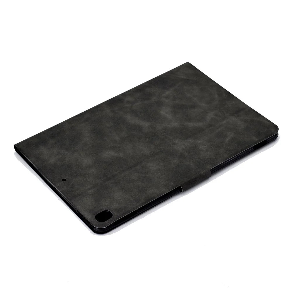 For iPad 10.2 (2020) (2019)  /  iPad Air 10.5 inch (2019) Calf Textured Leather Tablet Case Card Holder Adjustable Stand Protective Cover - Black - 6