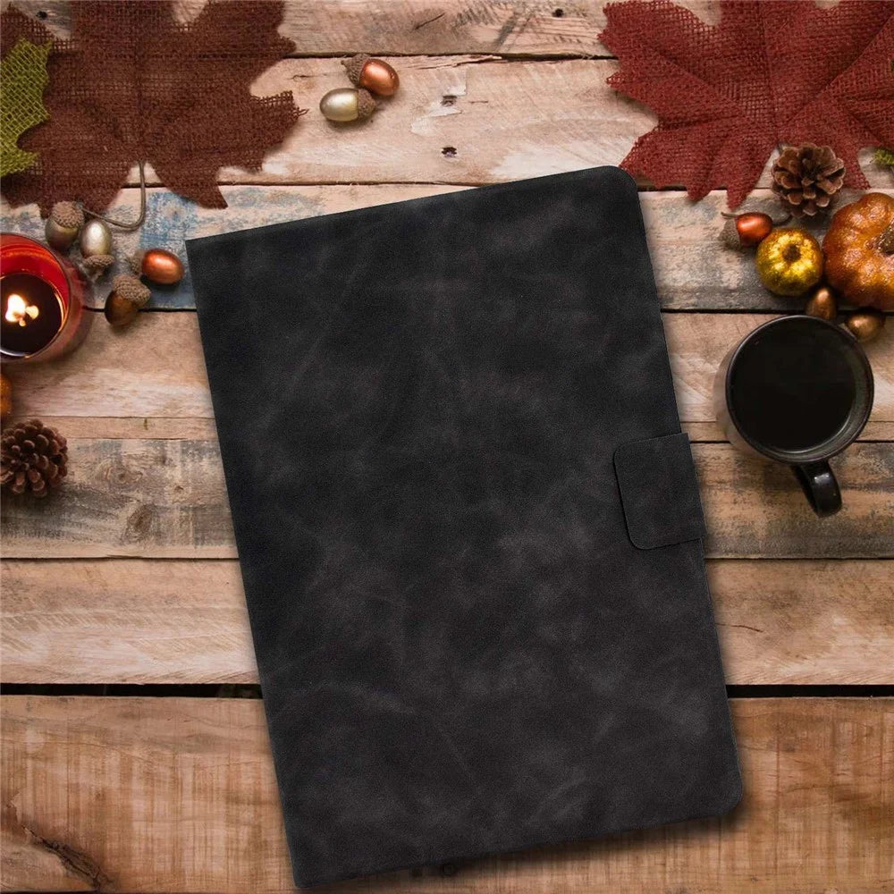 For iPad 10.2 (2020) (2019)  /  iPad Air 10.5 inch (2019) Calf Textured Leather Tablet Case Card Holder Adjustable Stand Protective Cover - Black - 7