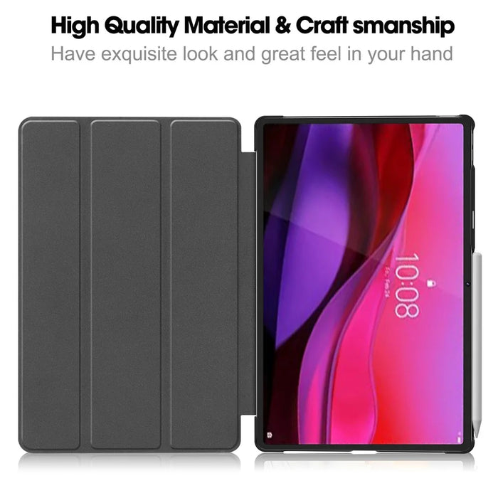 For Lenovo Yoga Tab Plus Case Anti-Drop Leather Stand Tablet Cover - Black - 2