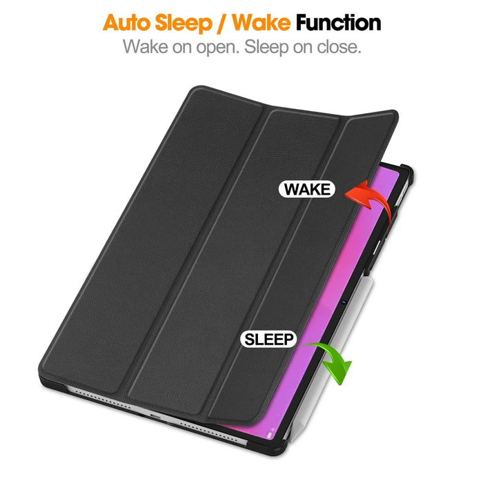 For Lenovo Yoga Tab Plus Case Anti-Drop Leather Stand Tablet Cover - Black - 3