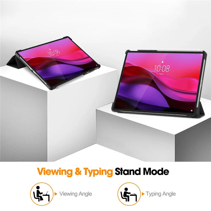 For Lenovo Yoga Tab Plus Case Anti-Drop Leather Stand Tablet Cover - Black - 5