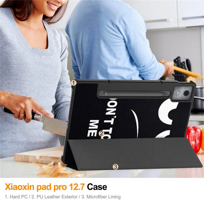 For Lenovo Idea Tab Pro Case Pattern Print Leather Stand Tablet Cover - Don't Touch Me - 7