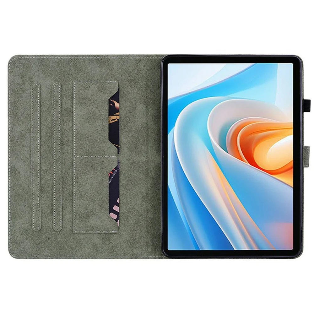 For itel Vistatab 30 Cases Tiger Imprint Anti-Scratch PU Leather Tablet Cover - Grey - 2
