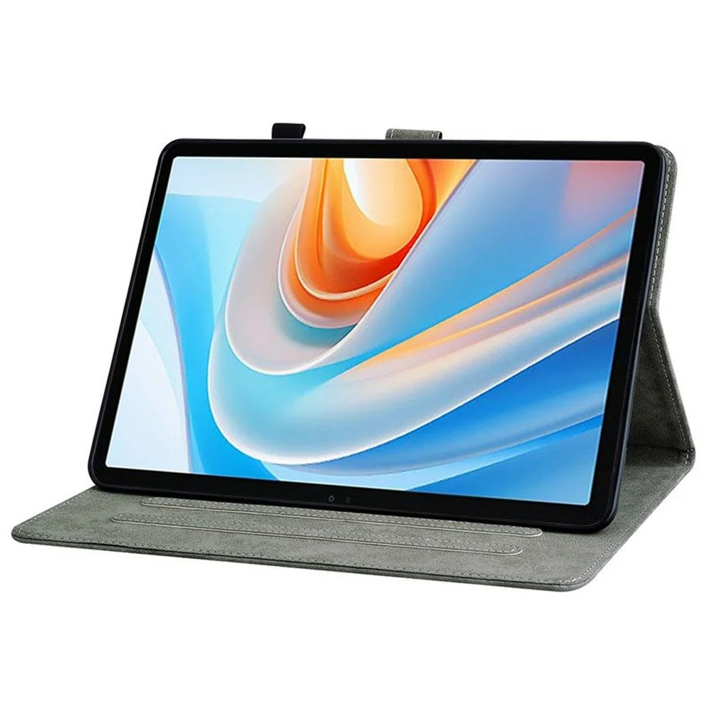 For itel Vistatab 30 Cases Tiger Imprint Anti-Scratch PU Leather Tablet Cover - Grey - 3