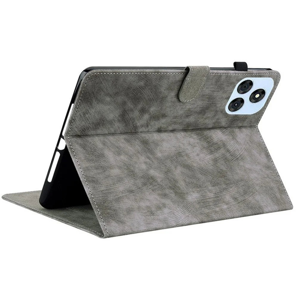 For itel Vistatab 30 Cases Tiger Imprint Anti-Scratch PU Leather Tablet Cover - Grey - 4