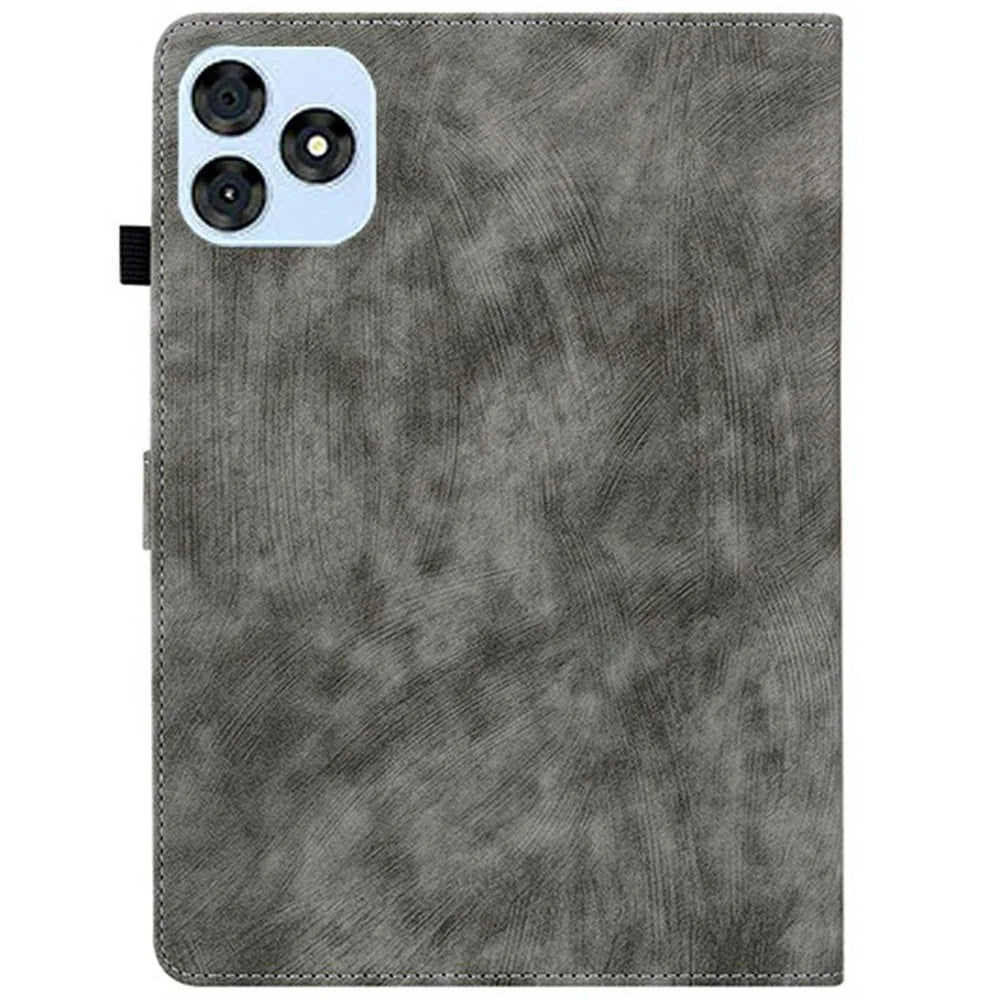 For itel Vistatab 30 Cases Tiger Imprint Anti-Scratch PU Leather Tablet Cover - Grey - 6