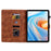 For itel Vistatab 30 Case Lily Flower Imprint Card Slots Leather Tablet Cover - Brown - 2