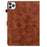 For itel Vistatab 30 Case Lily Flower Imprint Card Slots Leather Tablet Cover - Brown - 6