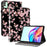 For TECNO Megapad 11 Leather Case Pattern Printed Stand Tablet Cover with Card Slots - Plum Blossom - 1