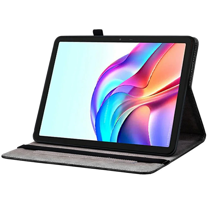 For TECNO Megapad 11 Leather Case Pattern Printed Stand Tablet Cover with Card Slots - Plum Blossom - 3