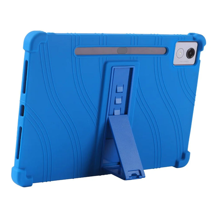 For Lenovo Xiaoxin Pad Pro 12.7 Inch / Pad Pro 12.7 (2025) Silicone Case with Kickstand Rugged Protective Cover - Dark Blue - 3