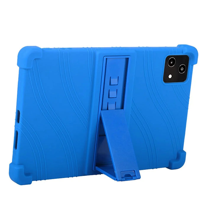 For T-Mobile REVVL Tab Silicone Case with Kickstand Rugged Protective Cover - Dark Blue - 2
