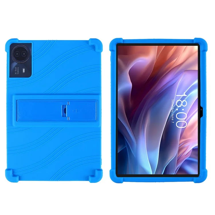 For Teclast T65 Max Case Adjustable Kickstand Silicone Tablet Protective Cover - Dark Blue - 1