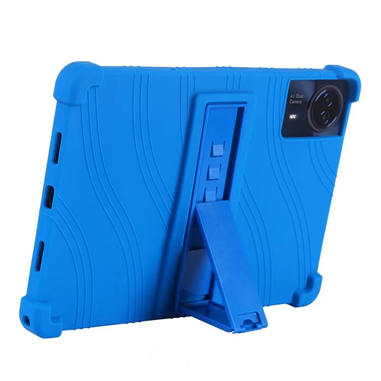 For Teclast T65 Max Case Adjustable Kickstand Silicone Tablet Protective Cover - Dark Blue - 2