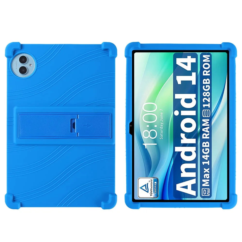 For Teclast P50 / P50S Silicone Case with Kickstand Rugged Protective Cover - Dark Blue - 1