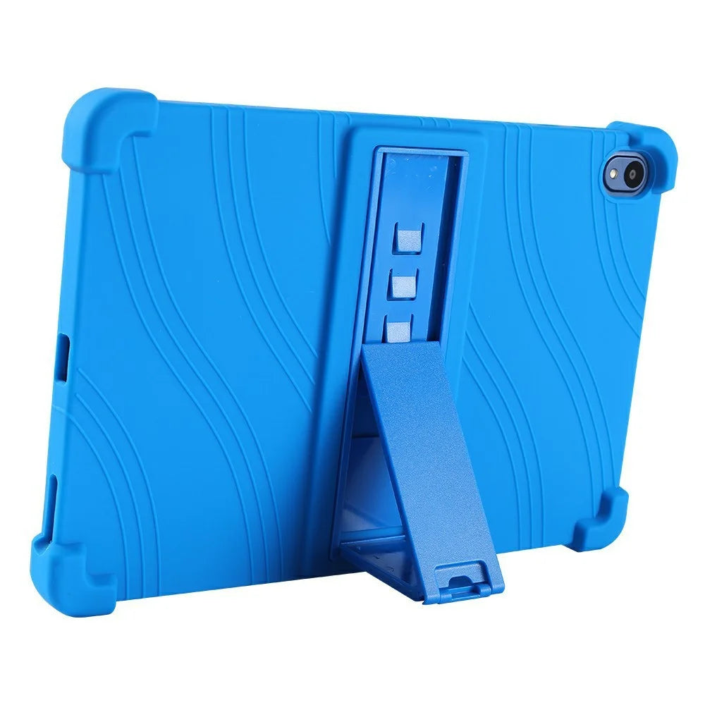 For Walmart Onn 10.1 inch (2024) Silicone Case with Kickstand Rugged Protective Cover - Dark Blue - 3