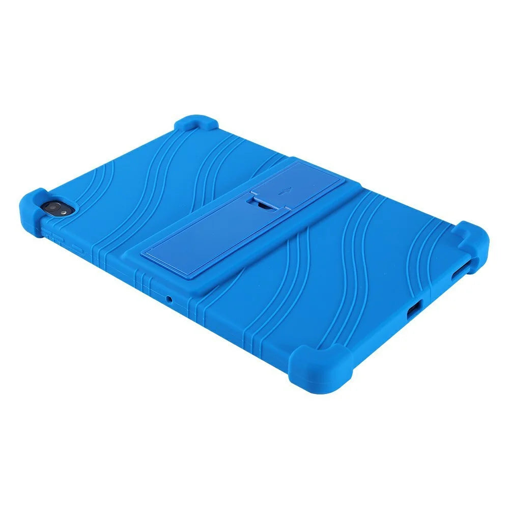 For Walmart Onn 10.1 inch (2024) Silicone Case with Kickstand Rugged Protective Cover - Dark Blue - 5