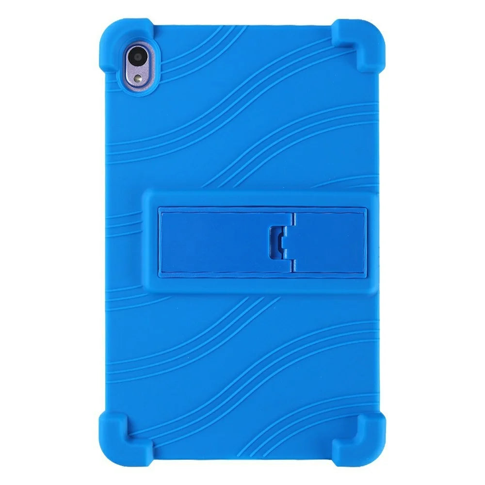 For Walmart Onn 8 inch (2024) Silicone Case with Kickstand Rugged Protective Cover - Dark Blue - 1