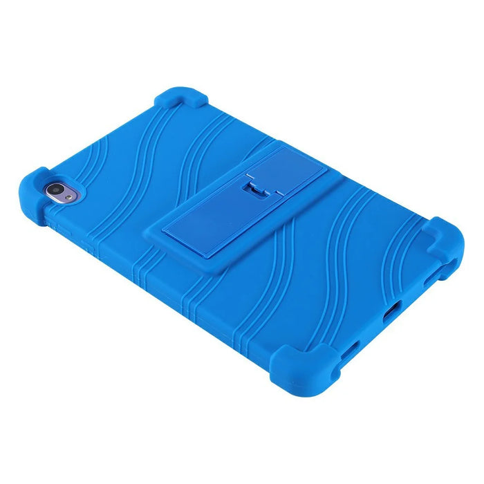 For Walmart Onn 8 inch (2024) Silicone Case with Kickstand Rugged Protective Cover - Dark Blue - 5