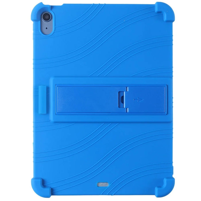 For iPad Air 11 (2026) / (2025) / (2024) Silicone Case with Kickstand Rugged Protective Cover - Dark Blue - 1