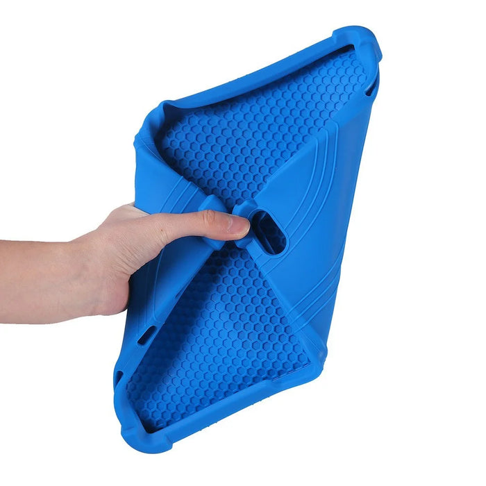 For iPad Air 11 (2026) / (2025) / (2024) Silicone Case with Kickstand Rugged Protective Cover - Dark Blue - 5