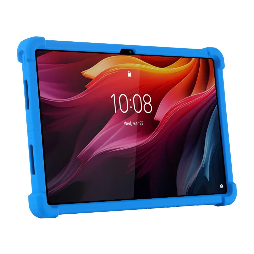 For Lenovo Tab K11 Plus Silicone Case with Kickstand Rugged Protective Cover - Dark Blue - 2