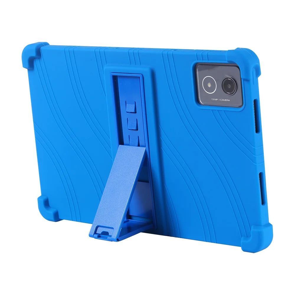 For Lenovo Tab K11 Plus Silicone Case with Kickstand Rugged Protective Cover - Dark Blue - 3