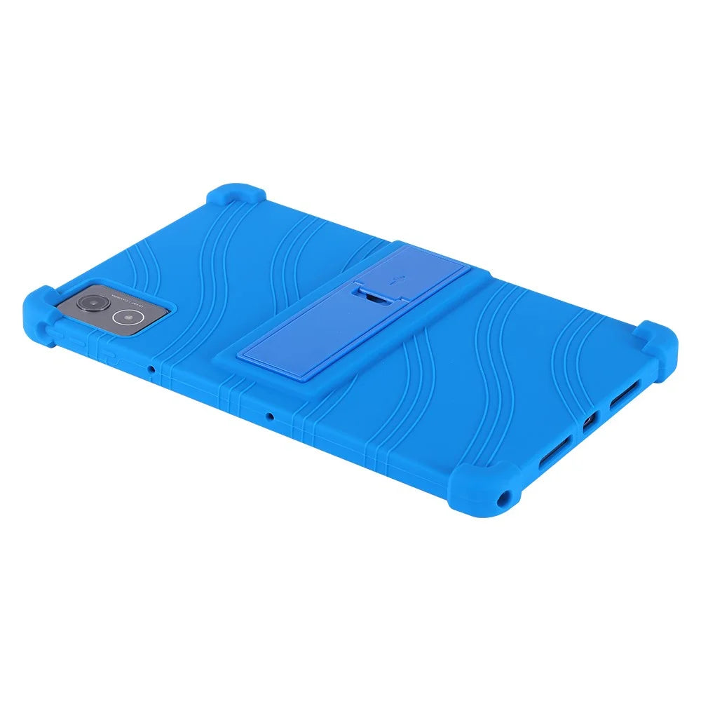 For Lenovo Tab K11 Plus Silicone Case with Kickstand Rugged Protective Cover - Dark Blue - 6