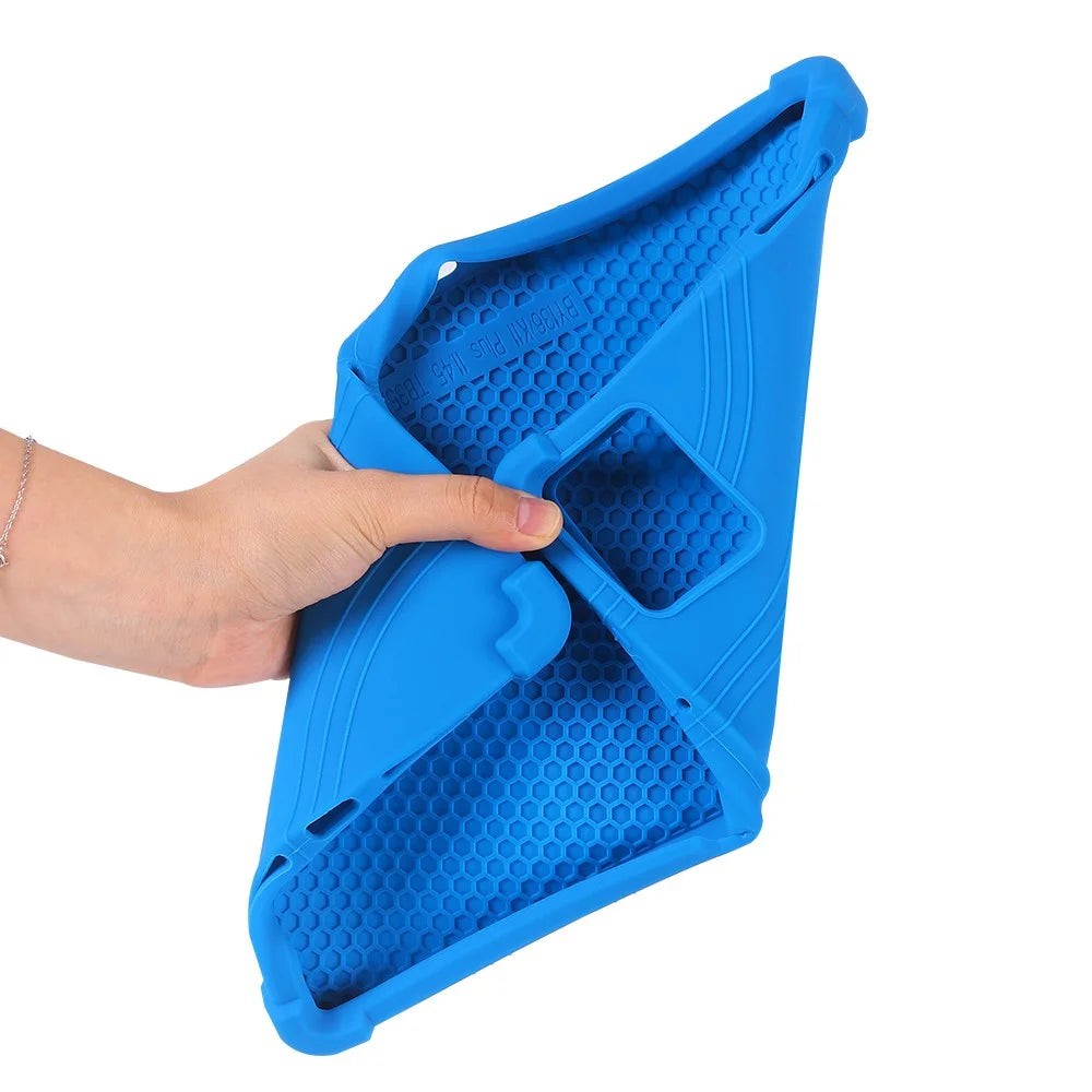 For Lenovo Tab K11 Plus Silicone Case with Kickstand Rugged Protective Cover - Dark Blue - 7