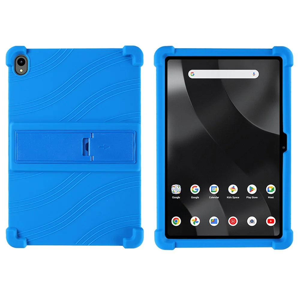 For Walmart Onn 12.1 inch Tablet Pro (2024) Silicone Case with Kickstand Rugged Protective Cover - Dark Blue - 1