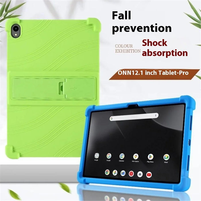 For Walmart Onn 12.1 inch Tablet Pro (2024) Silicone Case with Kickstand Rugged Protective Cover - Dark Blue - 6