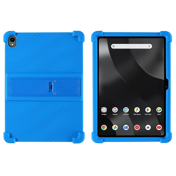 For Walmart Onn 11 inch Tablet Pro (2024) Silicone Case with Kickstand Rugged Protective Cover - Dark Blue - 1