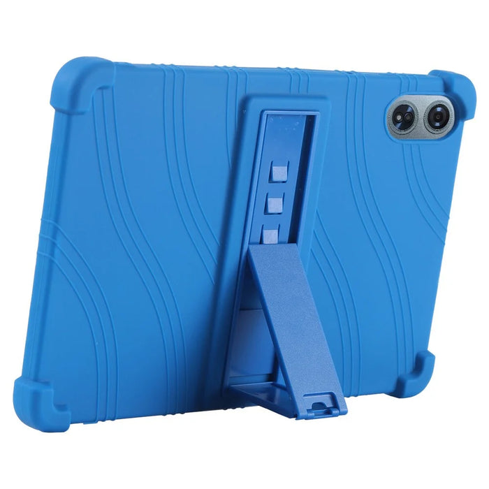 For Teclast T60 Plus Silicone Case with Kickstand Rugged Protective Cover - Dark Blue - 3