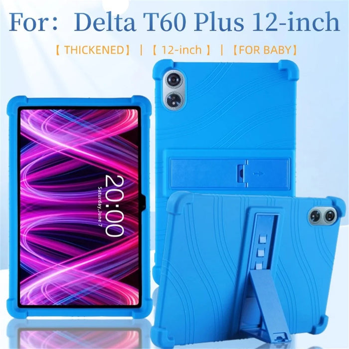For Teclast T60 Plus Silicone Case with Kickstand Rugged Protective Cover - Dark Blue - 4
