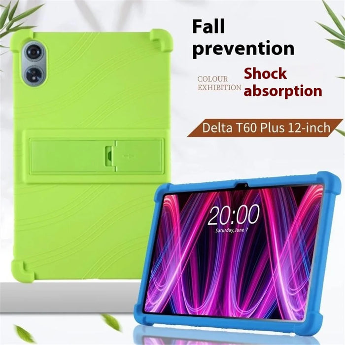 For Teclast T60 Plus Silicone Case with Kickstand Rugged Protective Cover - Dark Blue - 6