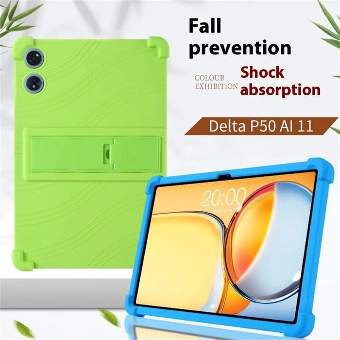 For Teclast P50AI Silicone Case with Kickstand Rugged Protective Cover - Dark Blue - 6