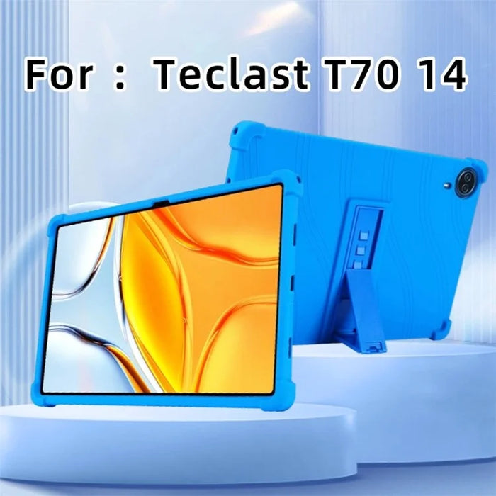 For Teclast T70 Case Adjustable Kickstand Silicone Tablet Protective Cover - Dark Blue - 4