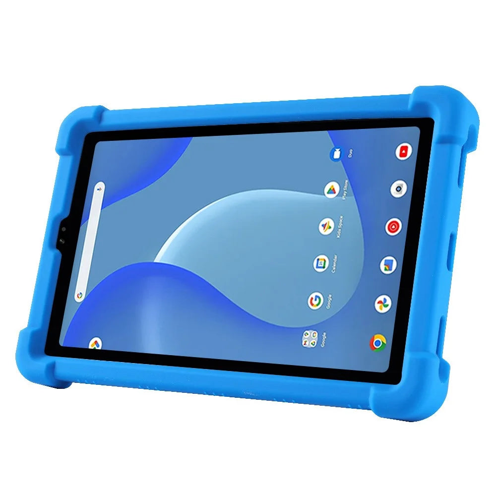 For Walmart Onn 7 inch Tablet Gen 4 (2024) Silicone Case with Kickstand Rugged Protective Cover - Dark Blue - 2