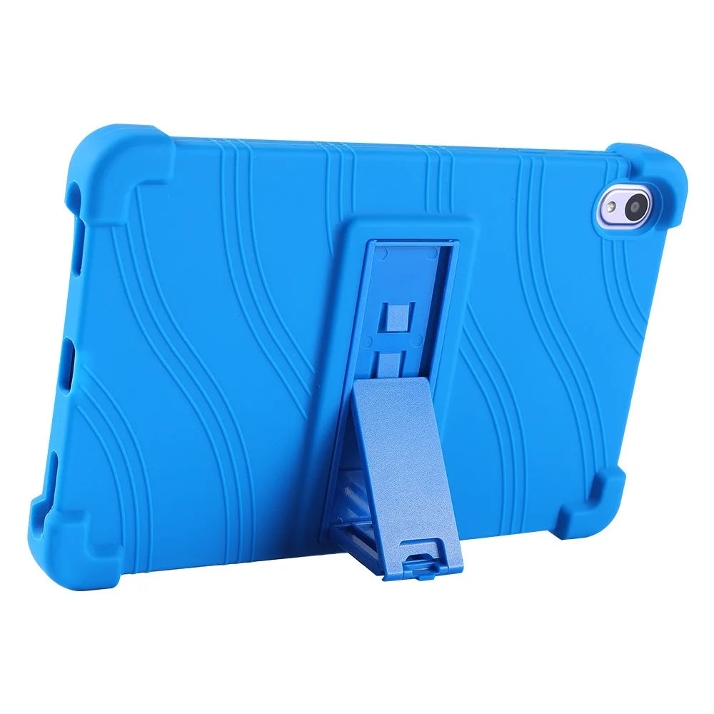 For Walmart Onn 7 inch Tablet Gen 4 (2024) Silicone Case with Kickstand Rugged Protective Cover - Dark Blue - 3