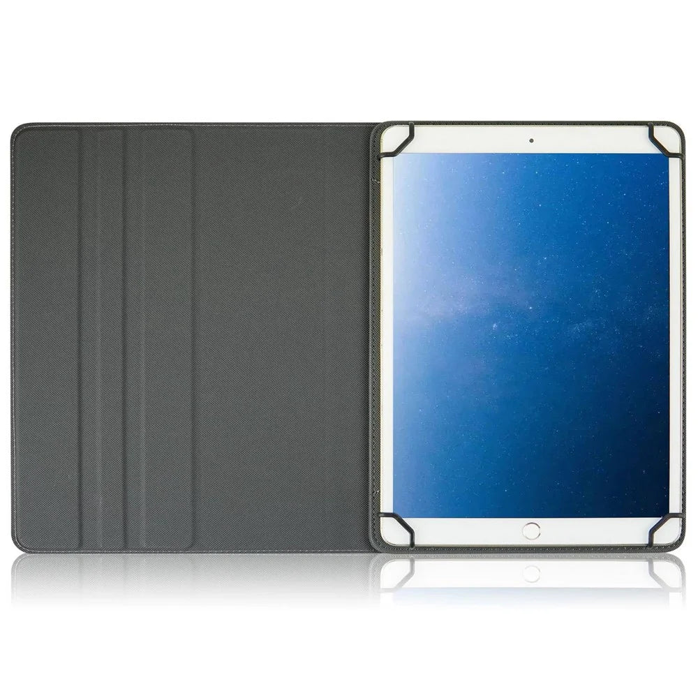 Universal Tablet Case 9-11-inch PU Leather + Cloth 360-degree Rotatable Folio Stand Protective Cover - Black - 2
