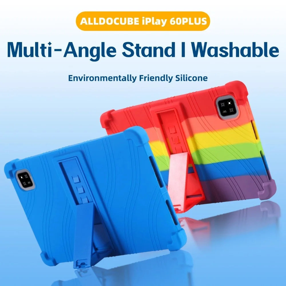For Alldocube iPlay 60 Plus Case Adjustable Kickstand Silicone Tablet Protective Cover - Dark Blue - 5