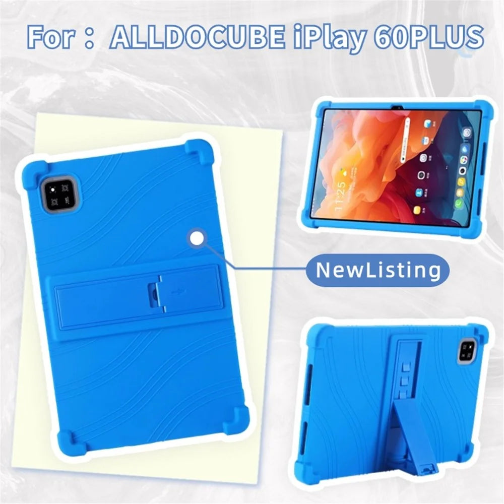For Alldocube iPlay 60 Plus Case Adjustable Kickstand Silicone Tablet Protective Cover - Dark Blue - 6
