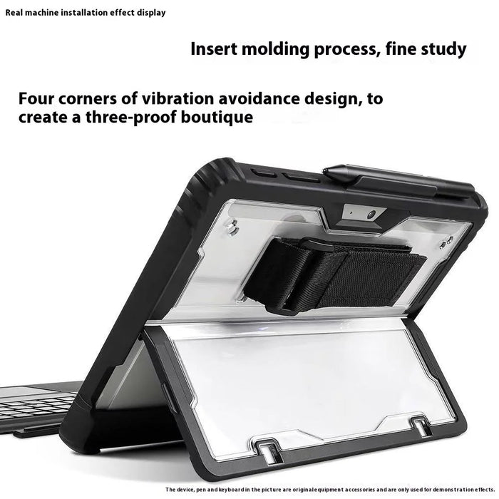 For Microsoft Surface Go 3 / 2 10.5 inch / 1 Protective Case PC TPU Clear Cover with Kickstand Pencil Holder (No Strap) - 5