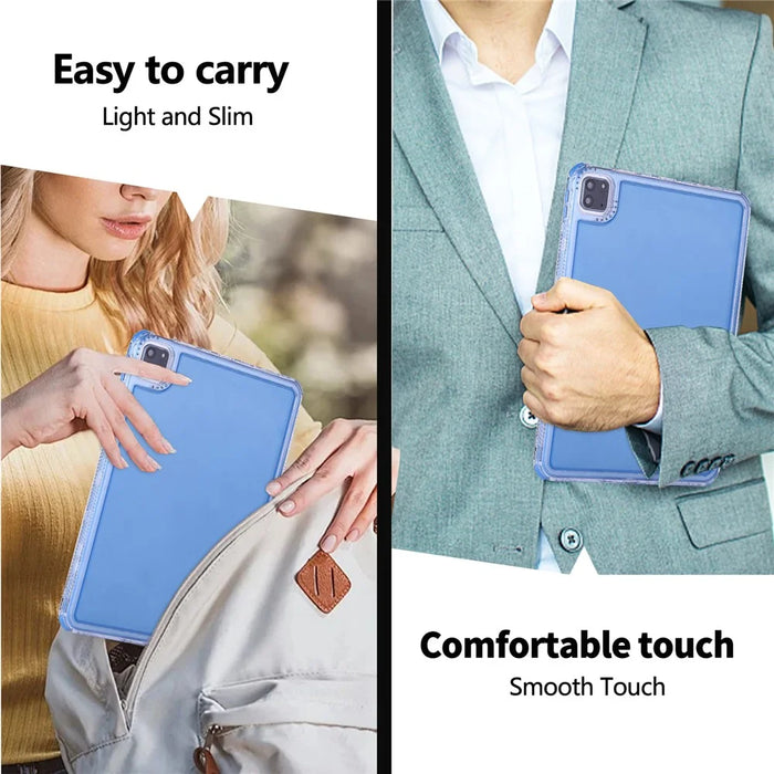 Clear Case for iPad Pro 11 (2022) / (2021) / (2020) / (2018) 3 in 1 PC + TPU Shockproof Tablet Cover - Blue - 4