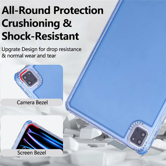 Clear Case for iPad Pro 11 (2022) / (2021) / (2020) / (2018) 3 in 1 PC + TPU Shockproof Tablet Cover - Blue - 5
