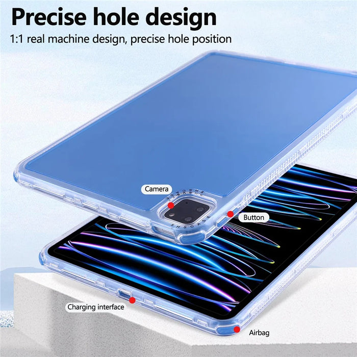 Clear Case for iPad Pro 11 (2022) / (2021) / (2020) / (2018) 3 in 1 PC + TPU Shockproof Tablet Cover - Blue - 6