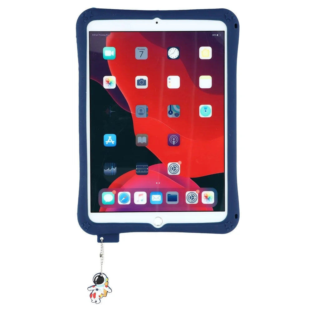 For iPad 10.2 (2021)  /  (2020)  /  (2019) Case Astronaut Silicone + PC Kickstand Tablet Cover with Lanyard - 3