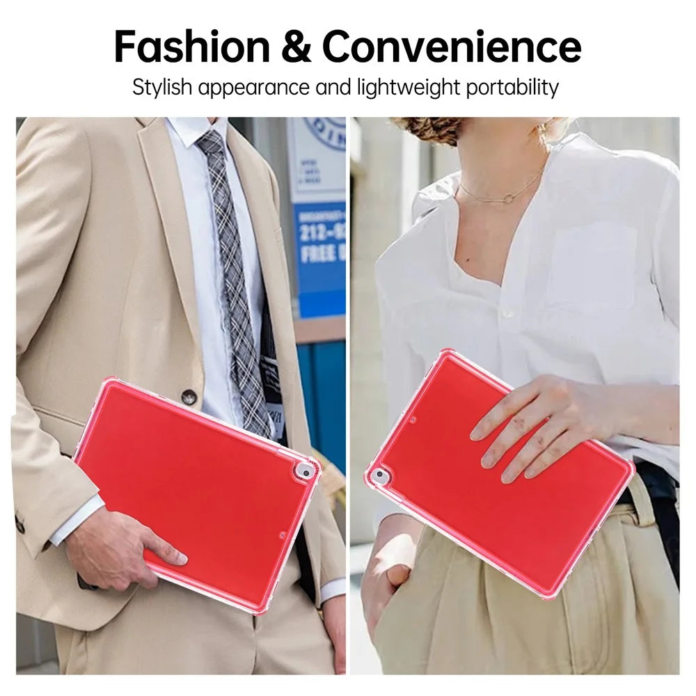 Clear Case for iPad 10.2 (2021)  /  (2020)  /  (2019)  /  Air 10.5 inch (2019) 3 in 1 PC + TPU Shockproof Tablet Cover - Red - 5
